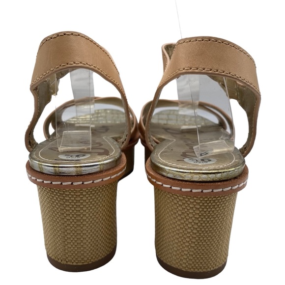 Sam Edelman Sandals Platform Wedge Brown Leather Strappy Buckle Casual Size 9.5S - Picture 6 of 15